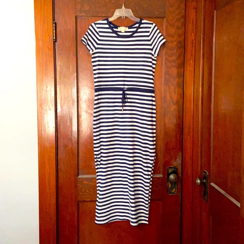Michael Kors  blue and white striped dress
